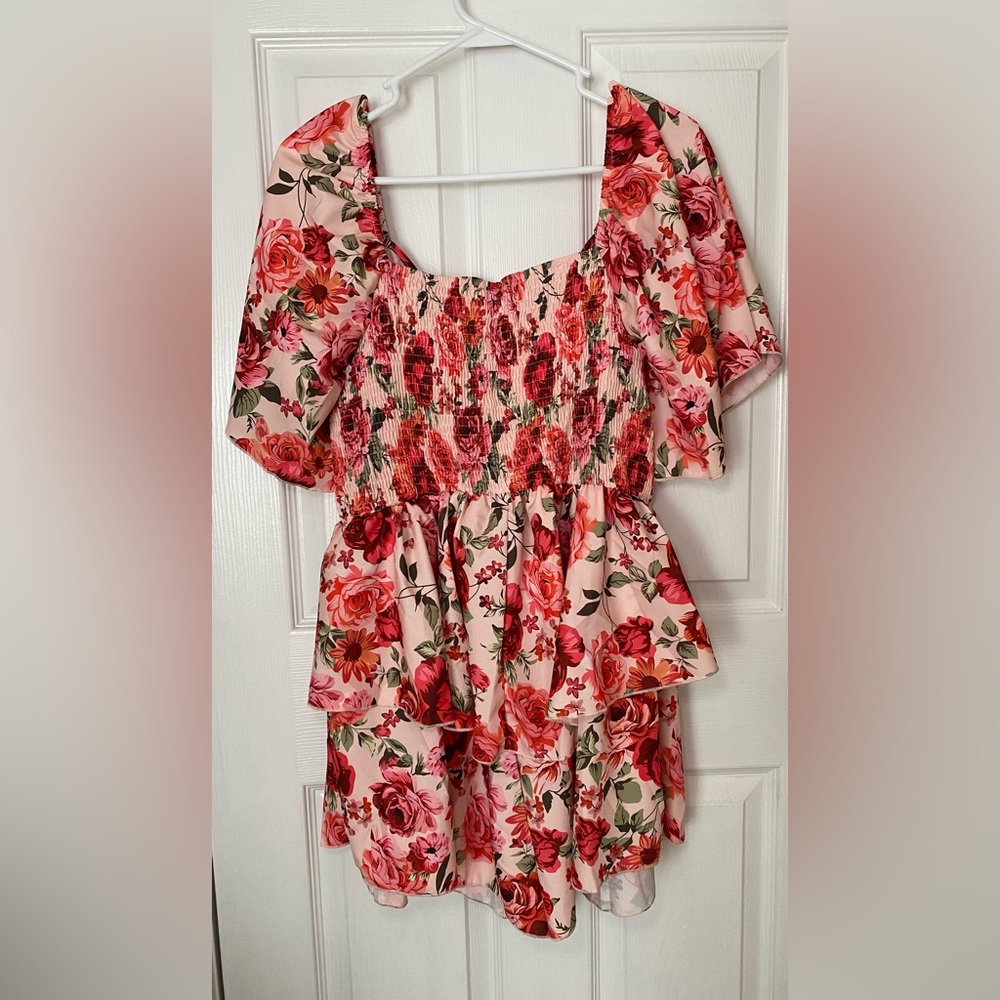 NWOT Floral Pink Romper Size 1X - Picture 4 of 6